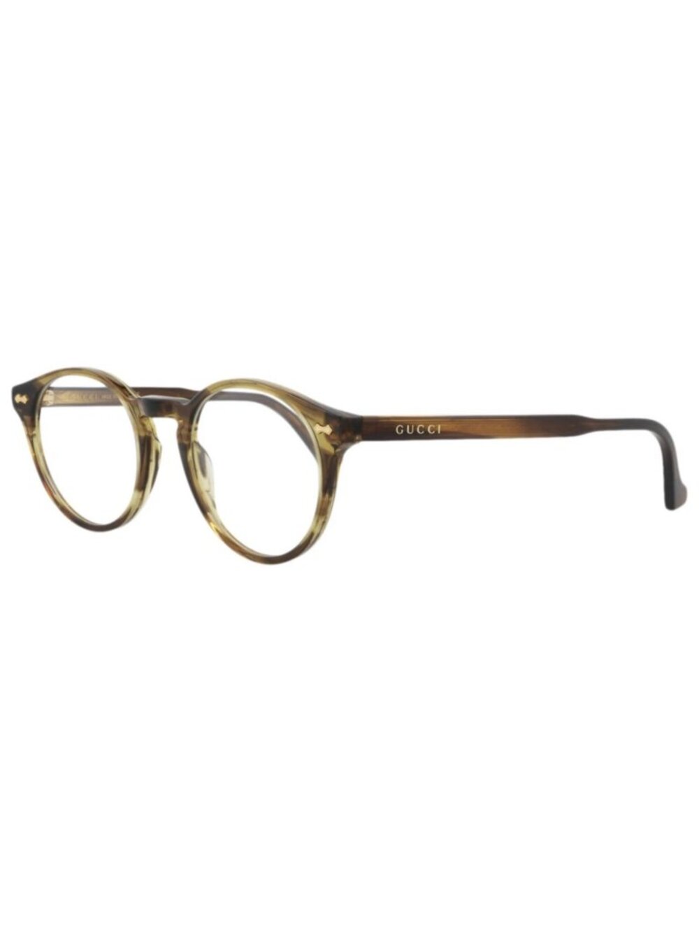 New Gucci Women's Eyeglasses Round Oval Acetate Frame Unisex Havana Havana